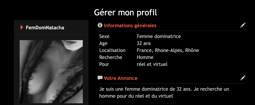 Mon profil BDSM Sutra