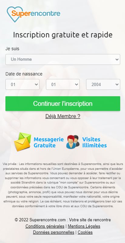 s'inscrire sur superencontre
